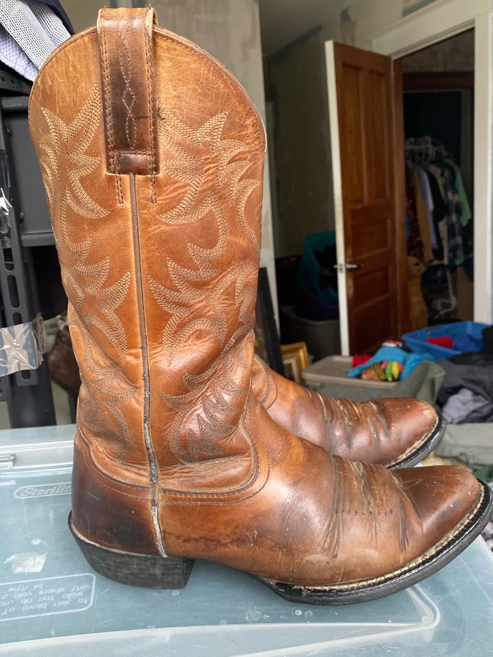 Ariat Mens Heritage R-Toe Western Boots Brown Leather 10002204 US 8.5 D